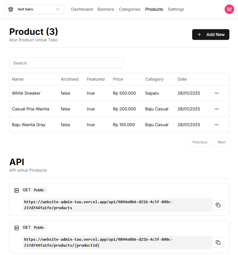 Website Store